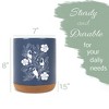 Elanze Designs 8 inch Floral Toucan Large Ceramic Kitchen Utensil Holder Navy Blue and White Crock with Cork Base - 2 of 4