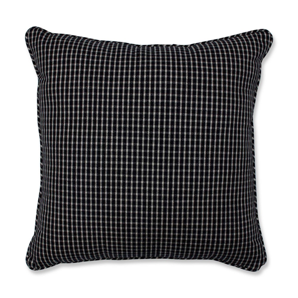 18"x18" Roe Licorice Square Throw Pillow Black - Pillow Perfect: Cotton, Indoor, Weather-Resistant