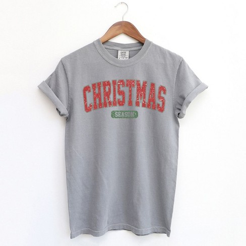 Simply Sage Market Women's Varsity Christmas Season Short Sleeve Garment Dyed Tee - image 1 of 2