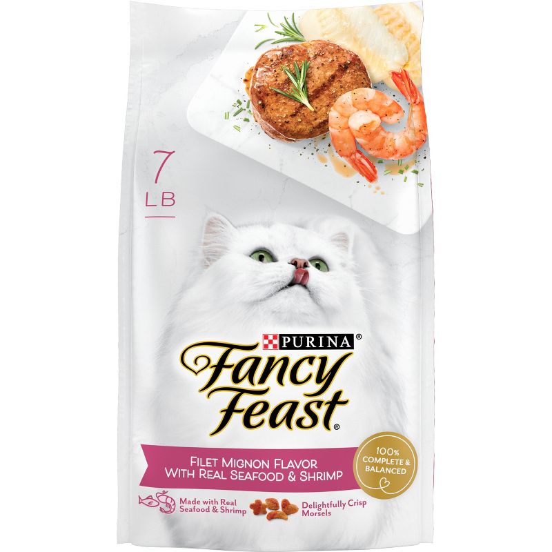 Fancy Feast Gourmet Beef Filet Mignon with Real Seafood and Shrimp Dry Cat Food - 7lbs, 1 of 10