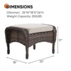 Gymojoy 2 Pieces Assembled Outdoor Patio Ottoman with Removable Cushions - 2 of 4