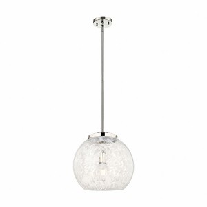 White Mouchette - 1 Light Stem Hung Pendant In Modern Style-17 Inches Tall and 13.75 Inches Wide - 1 of 1