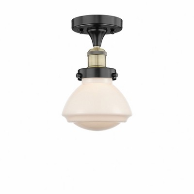 Olean - 1 Light Semi-Flush Mount In Art Deco Style-8.25 Inches Tall and 6.5 Inches Wide