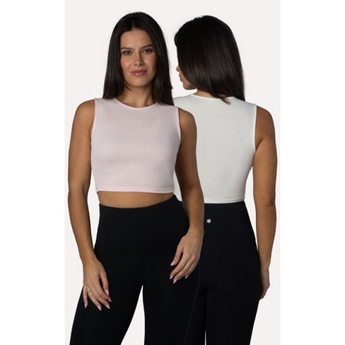 Yogalicious Womens 2 Pack Velvety Heather Valentina Long Sleeve Henley Crop  Top : Target