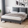 Whizmax Queen/Full Size Metal Platform Bed Frame with Removable Pillow Back, Mattress Foundation with Wood Slat Support, No Box Spring Needed, Gray - 2 of 4