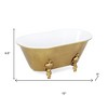 HomeRoots 12" Gold And White Metal Hand Painted Decorative Tub - 3 of 4