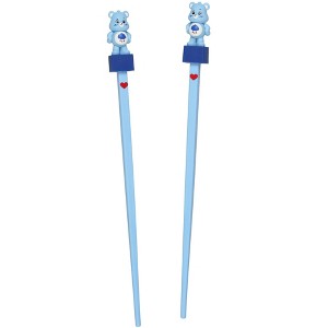 Care Bears Reusable Chopsticks Grumpy Bear Plastic Utensils Kitchen Accessory Blue - 1 of 4