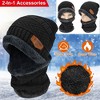 LakeForest "Unisex Winter Beanie Hat & Scarf Set, Warm Knit Skull Cap & Neck Warmer for Hiking, Running, Outdoors" Blue - 3 of 4