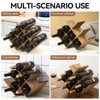 Itopfox 8-Bottle Countertop Wine Rack, Wooden 3-Tier Wine Bottle Holder for Bar Table, Wine Cabinet, Free Standing Display and Storage Shelves Brown - 4 of 4