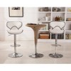 Roundhill Furniture Masaccio Faux Leather Airlift Adjustable Swivel Barstools, White, Set of 2 - 2 of 4