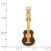 Black Bow Jewelry 14k Yellow Gold Black Enameled Acoustic Guitar Pendant - 4 of 4