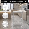 36.6in 3 Tiers Wire Rolling Kitchen Utility Cart, 470LBS Capacity Steel Kitchen Trolley - 4 of 4