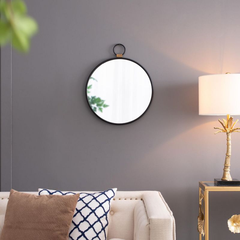 Round Mirror With Ring,Modern Wall Mirror With Black Frame,Contemporary Minimalist Accent Mirror For Living Room,Foyer,Entryway,Bedroom-The Pop Home, 2 of 9