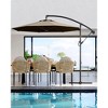 10 FT Cantilever Umbrella Patio Umbrella with Easy Tilt Adjustment, 8 Ribs, UV Protection for Backyard, Lawn, Garden and Poolside - 2 of 4
