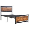 VECELO Twin/Full/Queen/King Size Bed Frame with Wooden Headboard, Metal Bed Platform No Box Spring Needed with Heavy Duty Steel Slat, Brown - 2 of 4