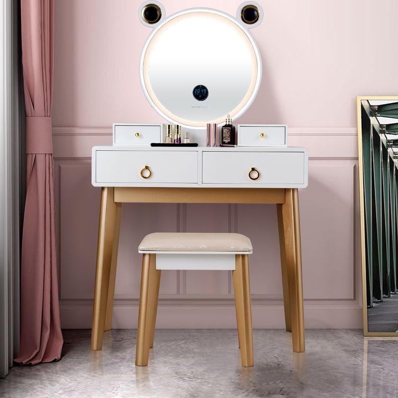 Costway Vanity Dressing Table Set Touch Screen Dimming Mirror, 2 of 13