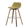 Sapphtopaz Modern Bar Stool Upholstered Dining Chairs with Curved Seat and Backrest Counter Height Barstools Set of 2 for Kitchen Island - 4 of 4