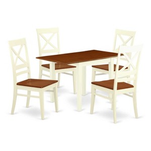 5-Piece Buttermilk and Cherry Solid Wood Top - Dining Room Set - (Seats-4) - 1 of 4