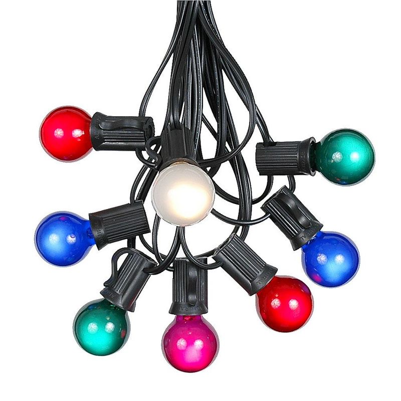 Novelty Lights 100 Feet G30 Globe Outdoor Patio String Lights, Black Wire, 2 of 7