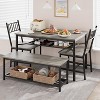 homfan Dining Table Set, Kitchen Table and Chairs for 4 with Storage Racks, with Bench and 2 Chairs, 4 Piece Furniture for Kitchen - 3 of 4