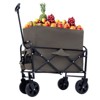 VisioGear Multi-use Bag Collapsible Foldable Wagon Cart, Beach Wagon Grocery Cart with Liner Bag and Cover, Orange, 25.98"*17.32"*37.4" - 4 of 4