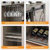 Garvee Black 70-Inch Farmhouse Bar Wine Cabinet with Sliding Barn Doors, Ample Storage Space, Wine & Glass Racks - Versatile Coffee - 4 of 4