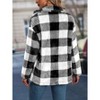 Womens Jackets Plaid Flannel Lapel Collar Button Front Coat with Pockets - 2 of 4