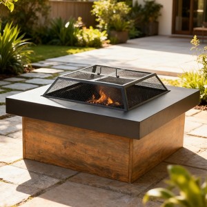 36-Inch Iron Fire Pit Table, Wood-Burning Outdoor Stove with Durable Metal Construction for Patio, Backyard & Garden - 1 of 4