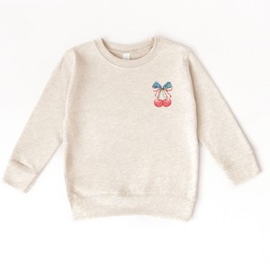 The Juniper Shop Patriotic Cherries Coquette Toddler Sweatshirt - 1 of 3
