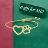 Ross-Simons 0.20 ct. t.w. White Topaz Heart and Paw Bolo Bracelet in 18kt Gold Over Sterling Size - 4 of 4