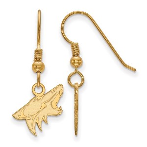 Black Bow Jewelry 14k Yellow Gold Plated Sterling Silver Arizona Coyotes NHL Dangle Earring - 1 of 3