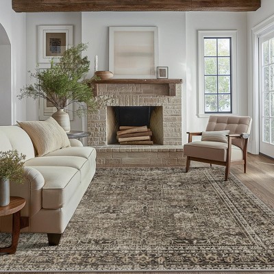 Abynow Medallion Faded Persian Indoor Area Rug
