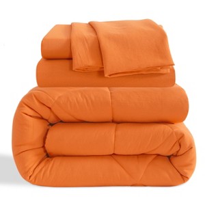 5/7 Pieces Microfiber Comforter Set, Breathable Down Alternative Bedding Set, All Season Bed in a Bag - NTBAY - 1 of 4