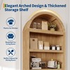 71.6" Tall Arched Cabinet,5 Tier Bookcase Arched Book Shelf with Doors and Adjustable Shelves, Home Office Wooden Arch Shelf Storage Organizer - 3 of 4