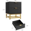 Acekool 2 Drawer Nightstand, Modern Side Table with Gold Metal Legs, Bedside Table Storage for Bedroom, Hallway, or Entryway - 3 of 4