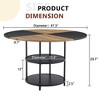 HDZNVF 47.3 inch diameter modern splicing circular dining table Rustic Brown and Black - 4 of 4