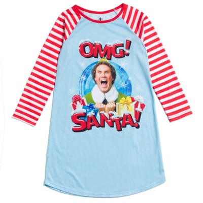 Elf Buddy the Elf Christmas Girls Nightgown Pajamas Little Kid to Big Kid