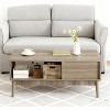 39.4" Mid Century Modern Coffee Table with Storage, 2-Tier Fluted Rectangle Center Table with Drawer, Open Shelf & Wood Legs for Living Room - 4 of 4