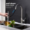 Silver Modern Kitchen Faucet with Detachable Spray Nozzle Elegant Kitchen Sink Faucet Featuring a Pull-Out Sprayer - image 3 of 4