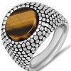 Steeltime Men's stainless steel and tiger eye ring. Size Options: 9-12 - 2 of 4
