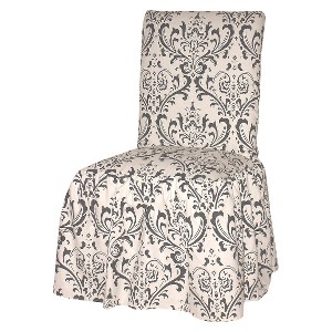 Black/White Damask Dining Chair Slipcover