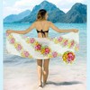 LA LEELA Women's Sarong Wrap Swimwear Bikini One Size Pink Floral - 4 of 4