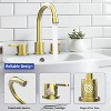 PAGED Widespread Bathroom Faucet 8 Inch Lavatory Faucet with 360°Swivel Spout and Pop Up Drain Assembly, 3 Hole Faucet for Bathroom - 3 of 4