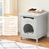 Cat Litter Box Enclosure, Hidden Kitty Litter Cat House & Side Table, Cat Box Cabinet with Vent Holes, Wooden Cabinet for Cats - 3 of 4