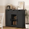 ChicFurnit Utility Storage Cabinets Multi Use Storage Cabinet Floor Cabinet Accent Cabinet for Home Spaces, Black, 40.7"*14.19"*8.3" - 2 of 4