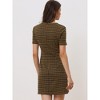 INSPIRE CHIC Women's Work Short Sleeve Vintage Houndstooth Pencil Sheath Dress - 3 of 4