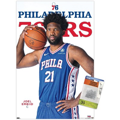 Trends International NBA Philadelphia 76ers - Logo 15 Wall Poster, 22.375  x 34, Premium Unframed Version