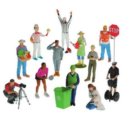 Inclusive Vinyl Career Figures Set for Kids, 12 Pieces