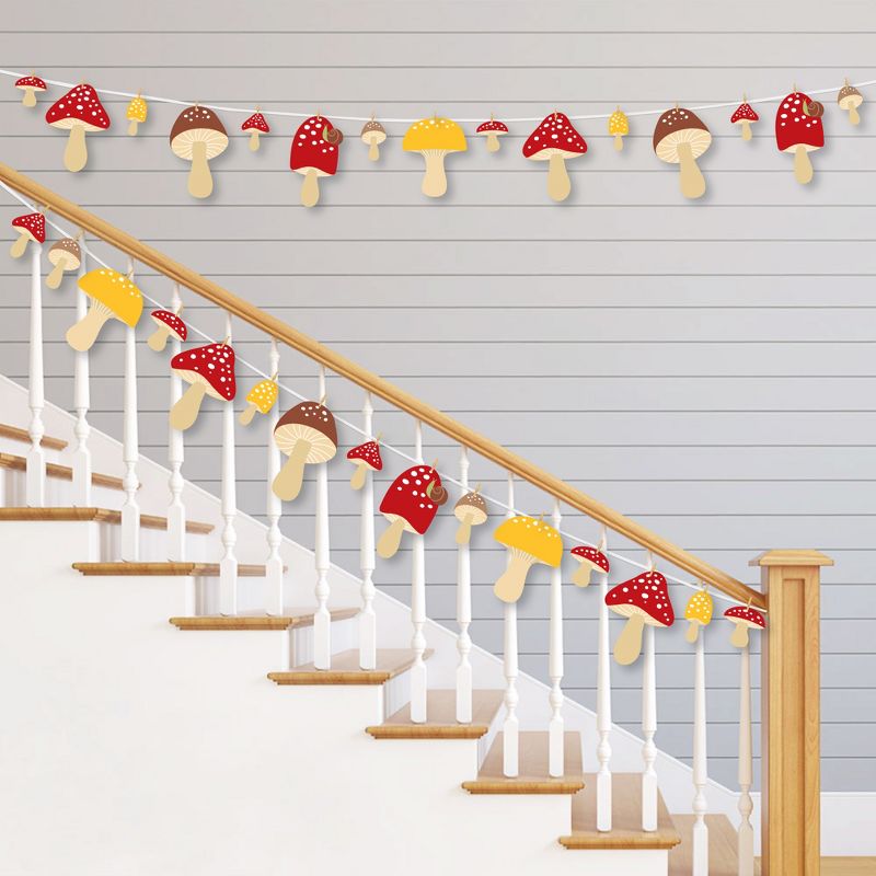 Big Dot of Happiness Wild Mushrooms - Red Toadstool Party DIY Decorations - Clothespin Garland Banner - 44 Pieces, 2 of 8