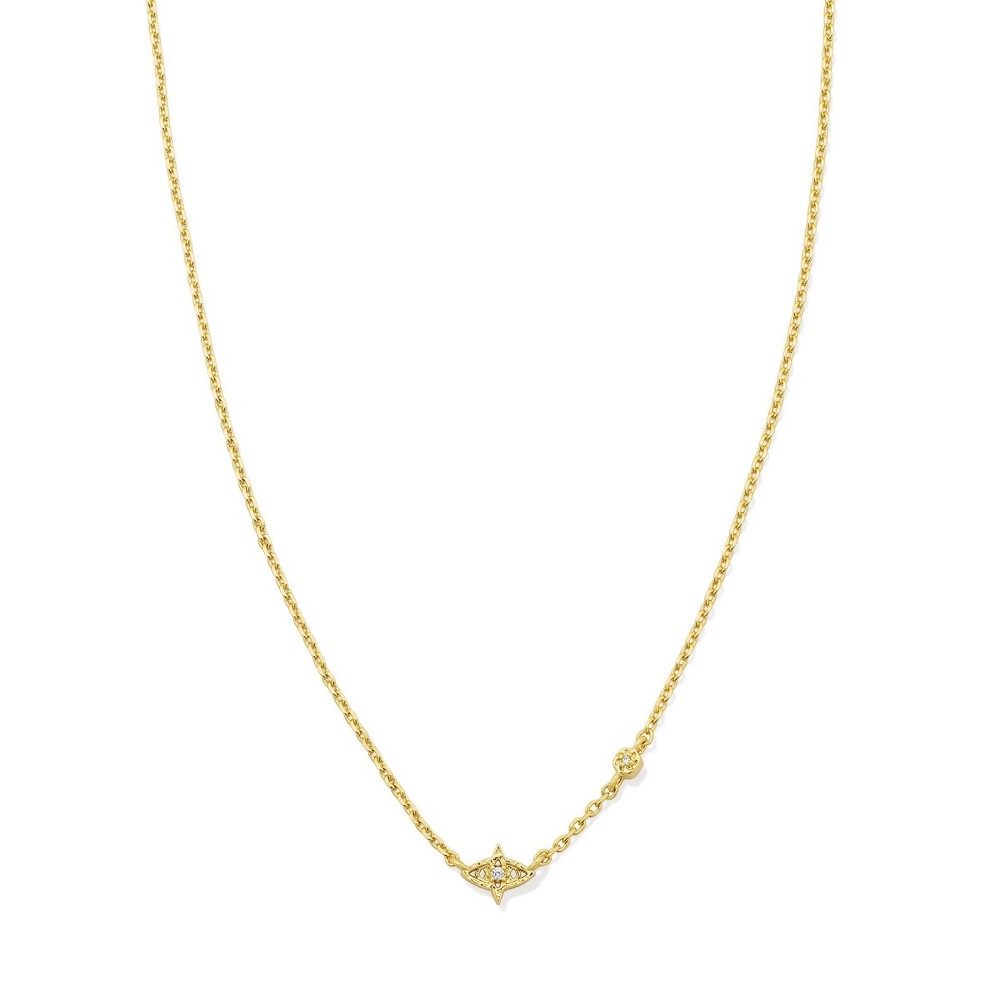 Photos - Pendant / Choker Necklace KENDRA SCOTT Tiny Evil Eye Pendant Necklace - Gold/White Cz One Size 